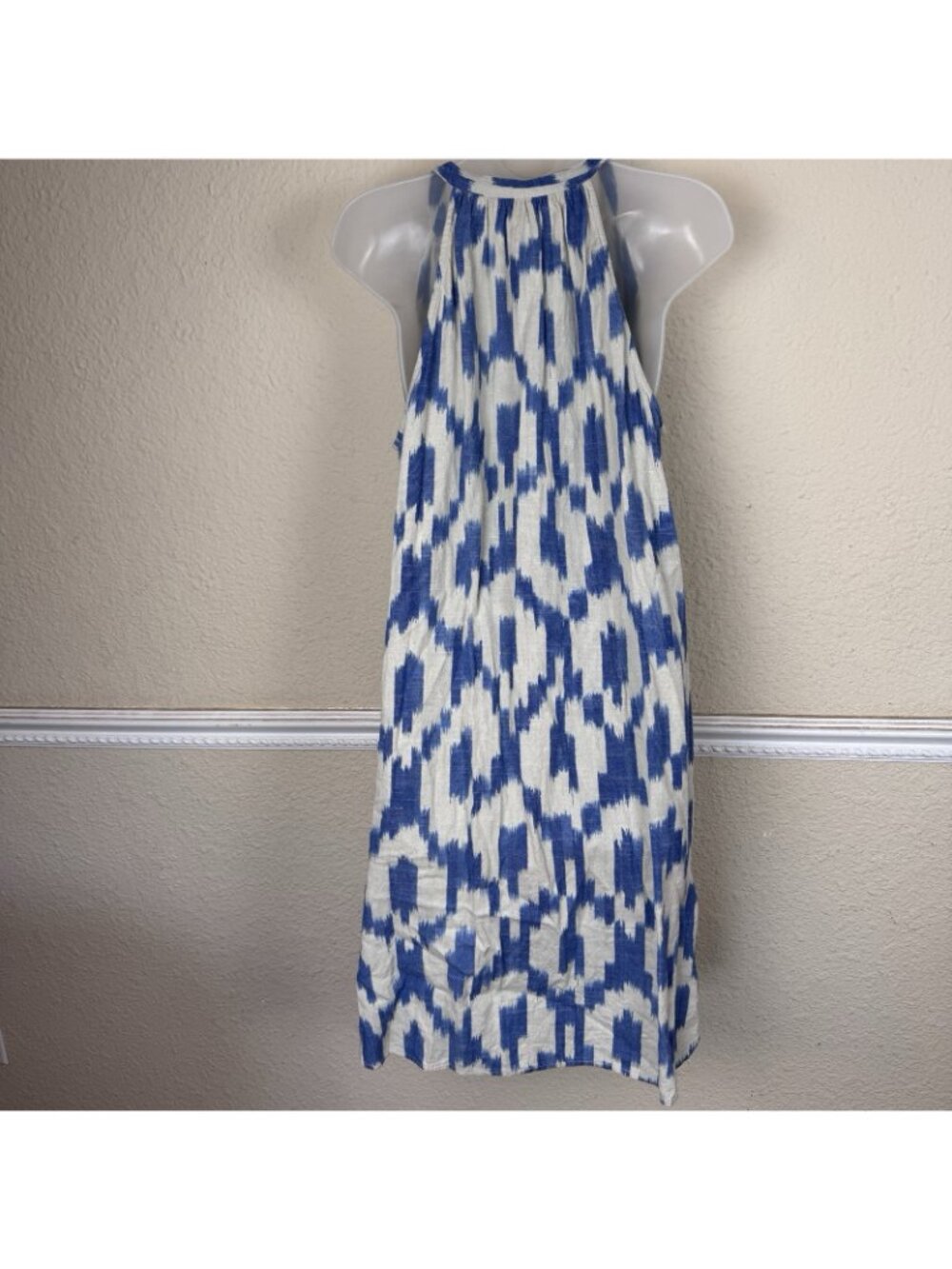 Lauren Ralph Lauren Ikat Boho Sheath Dress W/Pockets Size 12 Coastal Beach - Picture 6 of 11